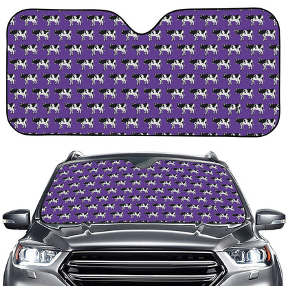 Purple Cow Pattern Print Car Windshield Sun Shade