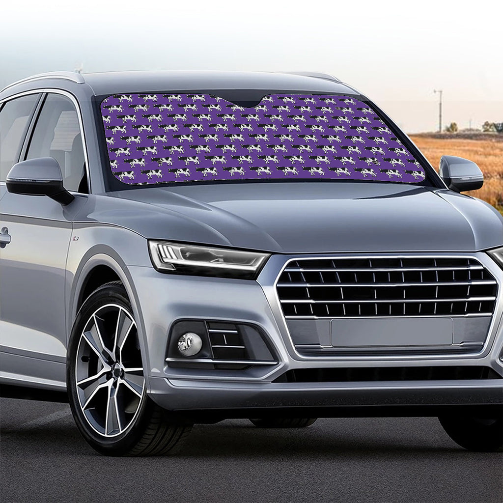 Purple Cow Pattern Print Car Windshield Sun Shade
