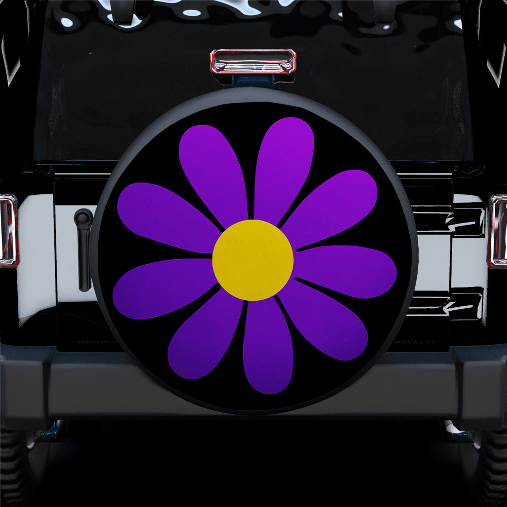 Purple Daisy Flower Jeep Car Spare Tire Cover
