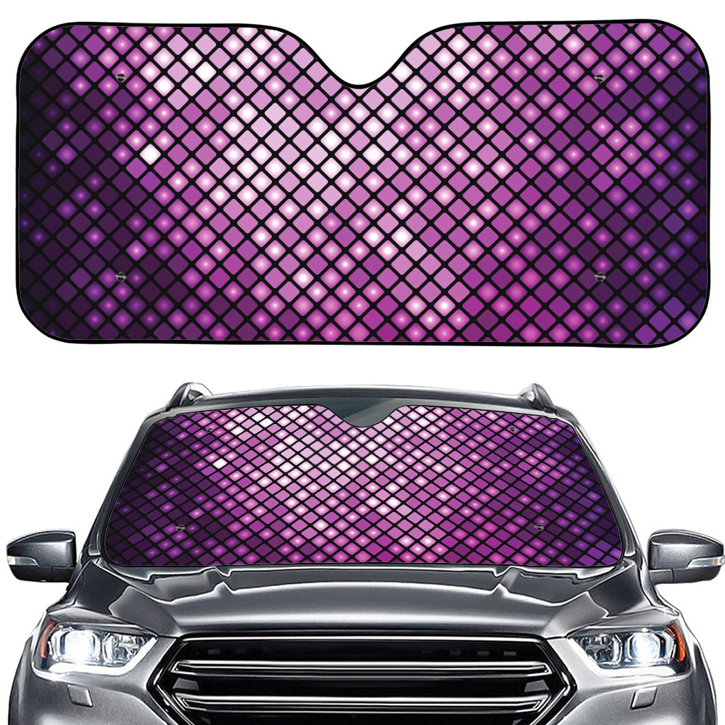 Purple Disco Lights Pattern Print Car Windshield Sun Shade