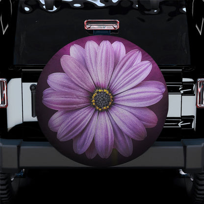 Purple Flower Spare Tire Cover