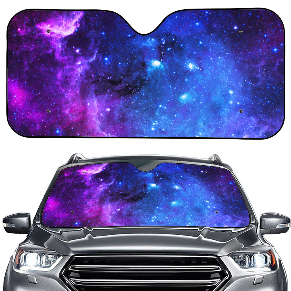 Purple Galaxy Space Blue Starfield Print Car Windshield Sun Shade