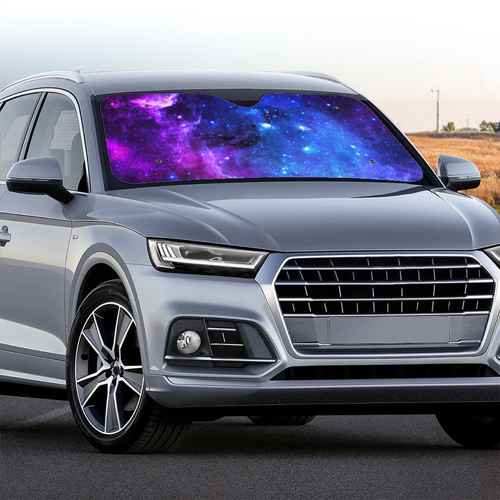 Purple Galaxy Space Blue Starfield Print Car Windshield Sun Shade