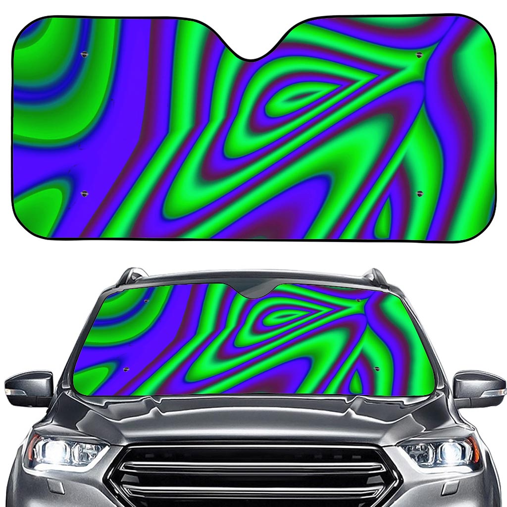 Purple Green Psychedelic Trippy Print Car Windshield Sun Shade