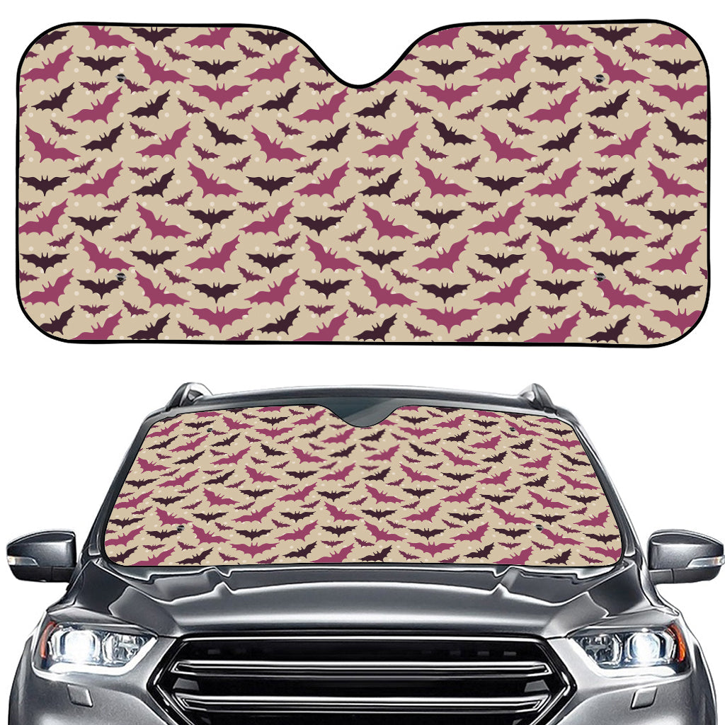 Purple Halloween Bat Pattern Print Car Windshield Sun Shade