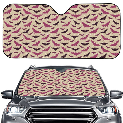Purple Halloween Bat Pattern Print Car Windshield Sun Shade