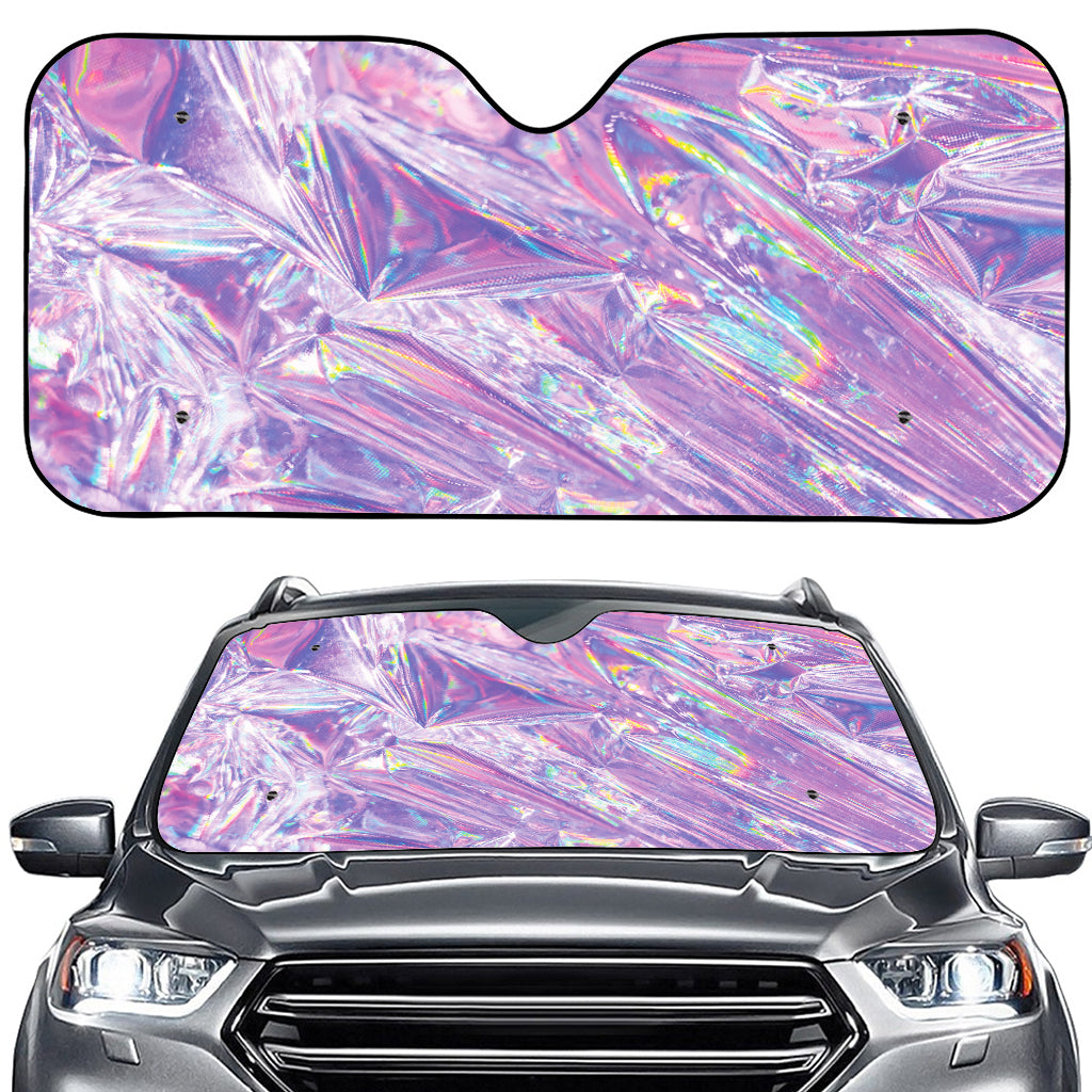 Purple Holographic Print Car Windshield Sun Shade