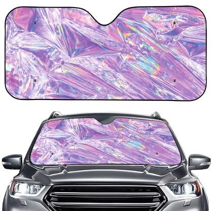 Purple Holographic Print Car Windshield Sun Shade