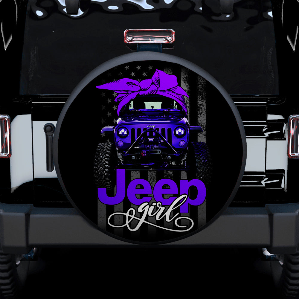 Purple Jeep Girl Car Spare Tire Cover