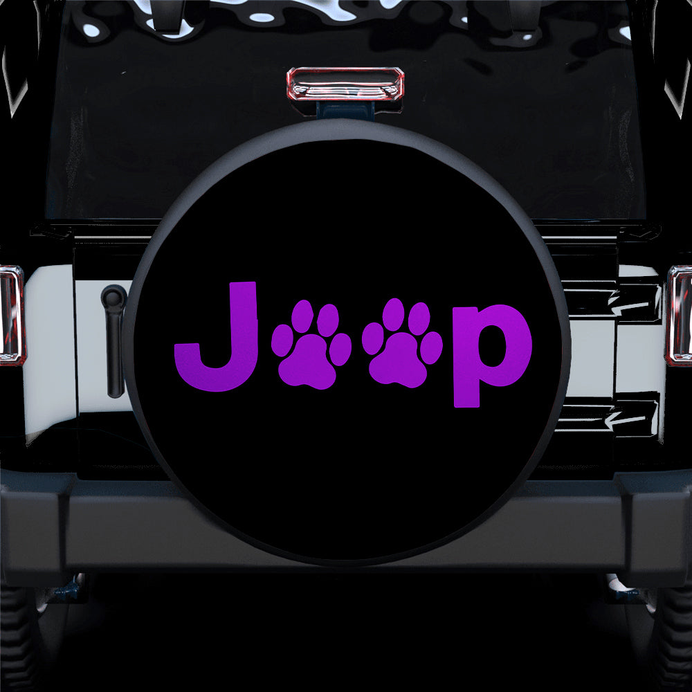 Purple Jeep Side Fender Dog Paws Car Spare Tire Cover