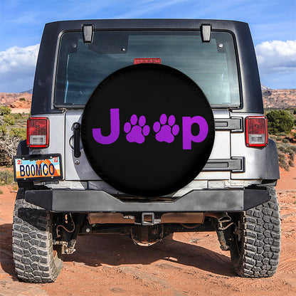 Purple Jeep Side Fender Dog Paws Car Spare Tire Cover