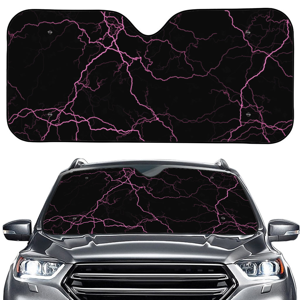 Purple Lightning Print Car Windshield Sun Shade