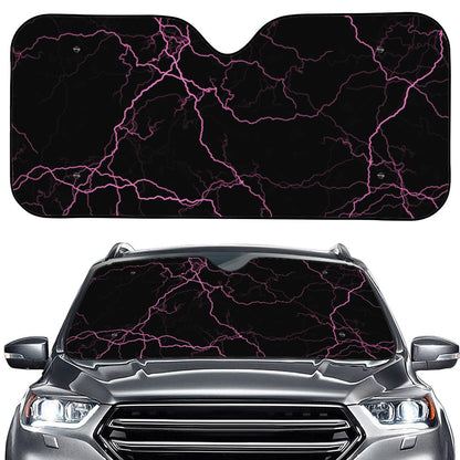 Purple Lightning Print Car Windshield Sun Shade