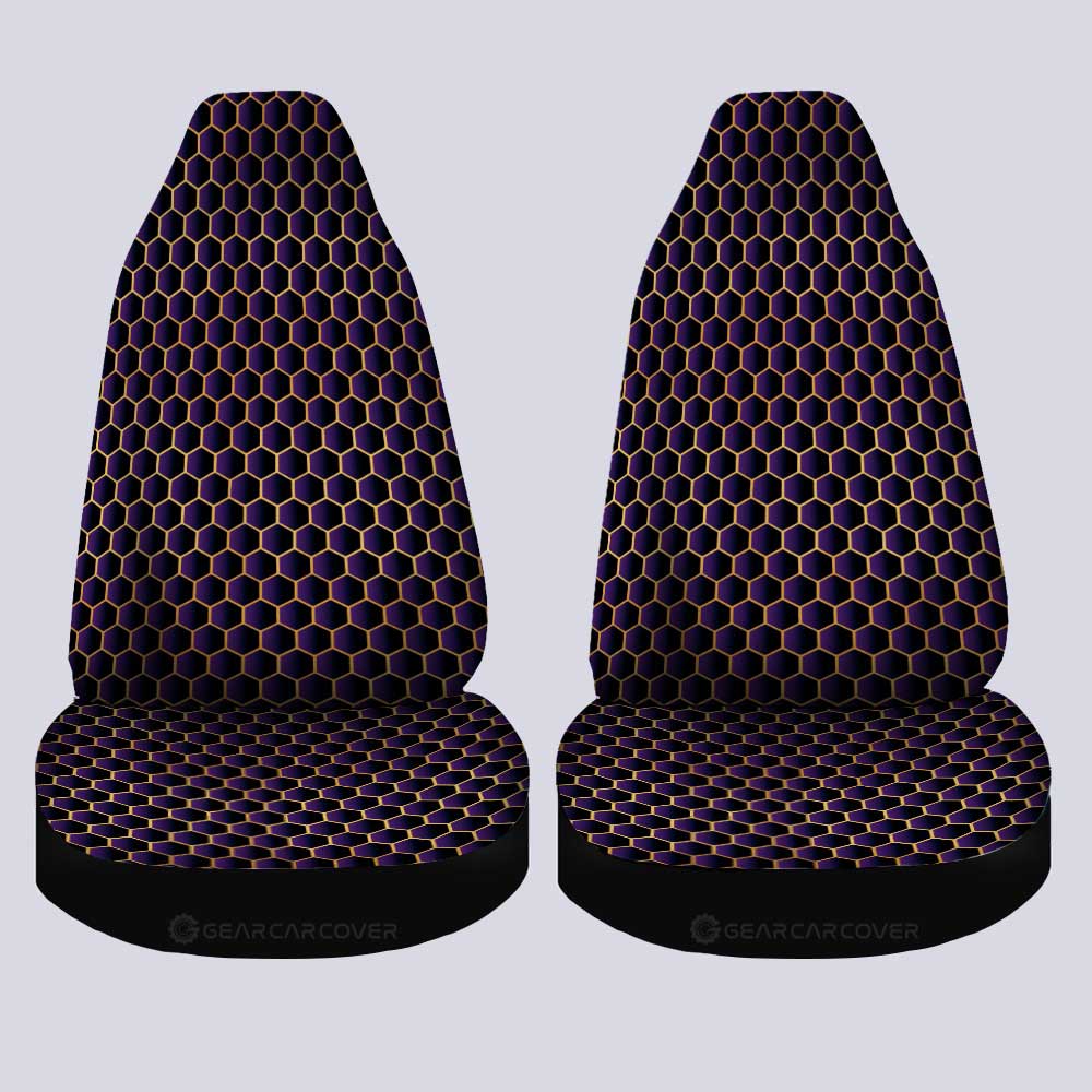 Purple Pattern Car Seat Covers Custom Honeycomb Background Car Accessories