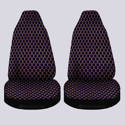 Purple Pattern Car Seat Covers Custom Honeycomb Background Car Accessories