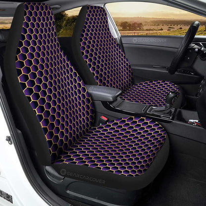 Purple Pattern Car Seat Covers Custom Honeycomb Background Car Accessories