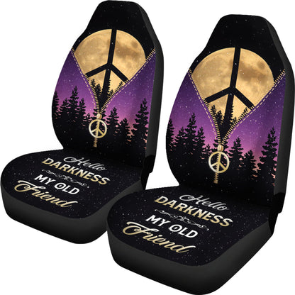 Purple Pink Darkness My Old Friend Hippie Moon Zipper Car Seat Covers