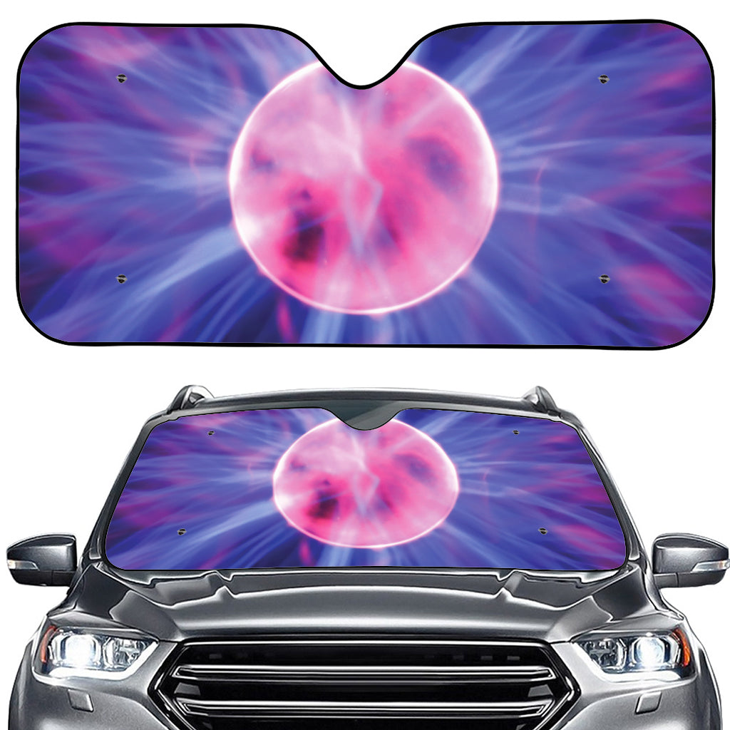 Purple Plasma Ball Print Car Windshield Sun Shade