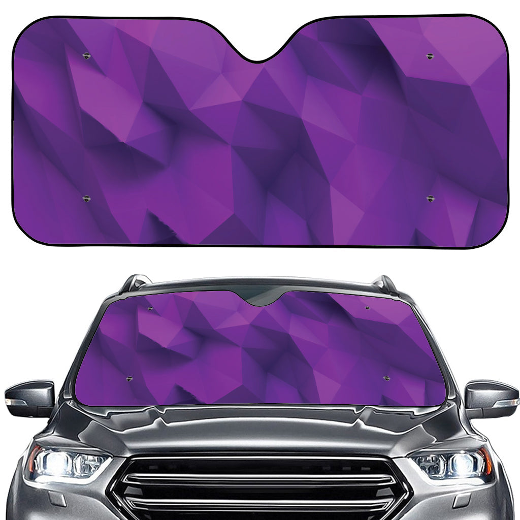 Purple Polygonal Geometric Print Car Windshield Sun Shade