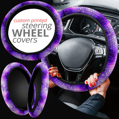 Purple Snake Style Premium Car Steering Wheel Cover