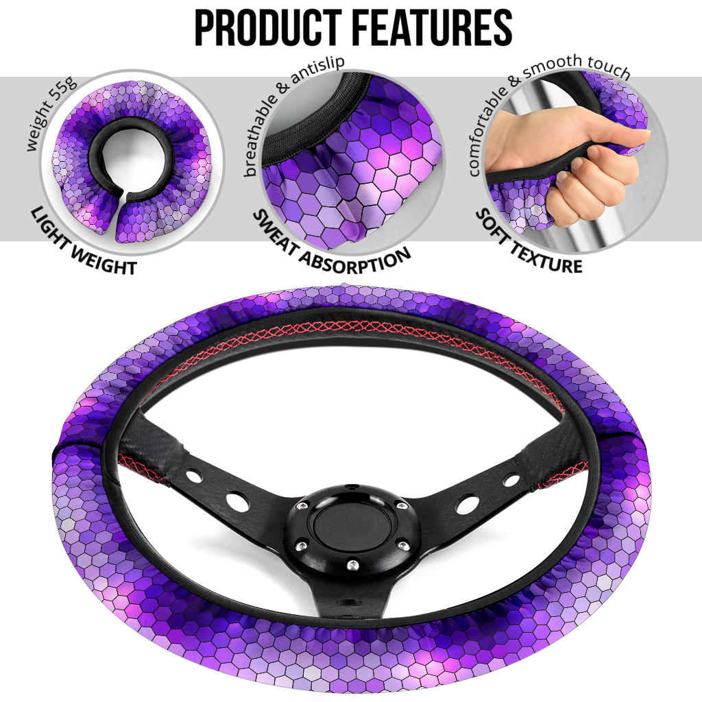 Purple Snake Style Premium Car Steering Wheel Cover