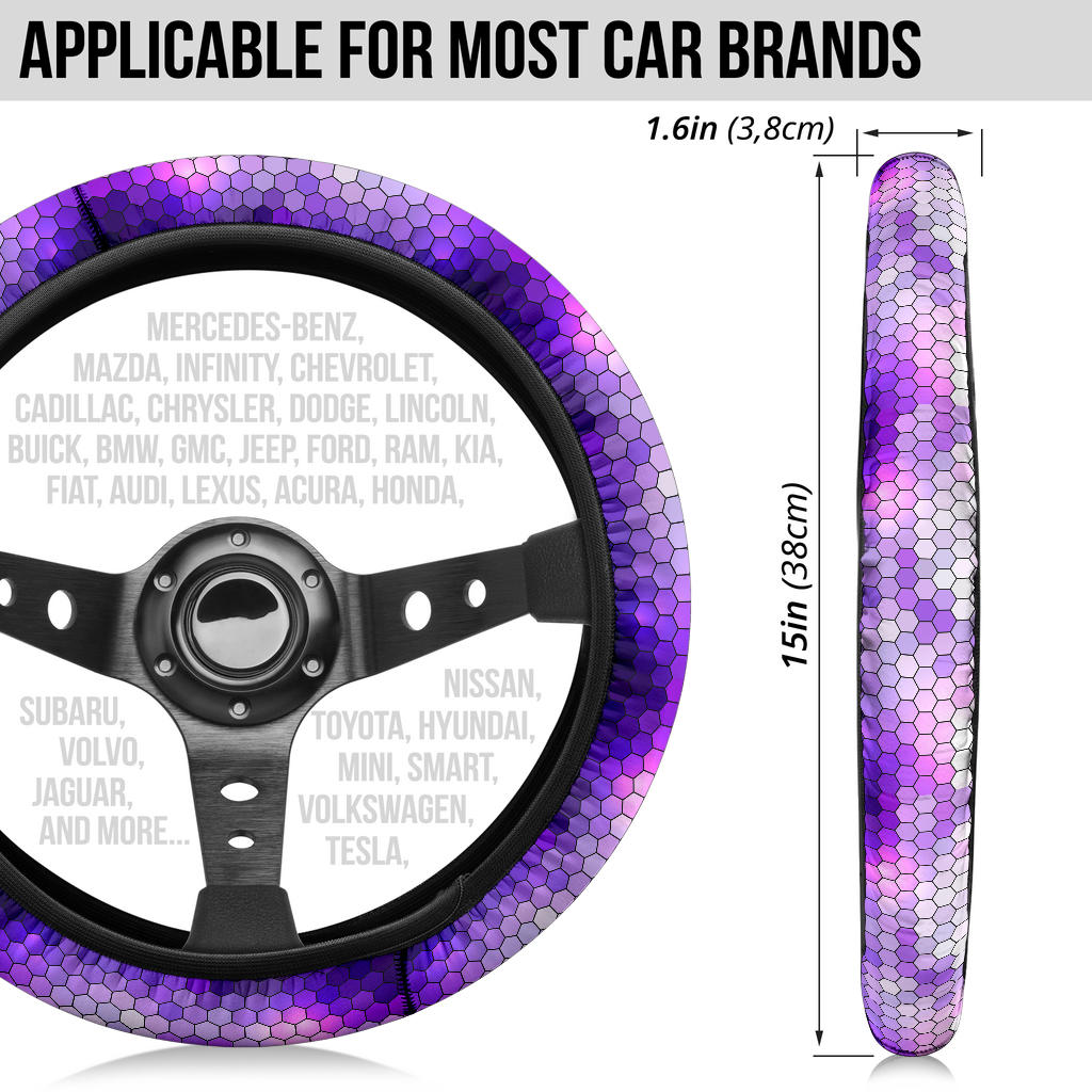 Purple Snake Style Premium Car Steering Wheel Cover