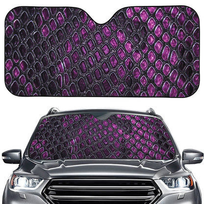 Purple Snakeskin Print Car Windshield Sun Shade