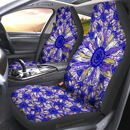 Purple Sunflower Car Seat Covers Custom Car Accessories