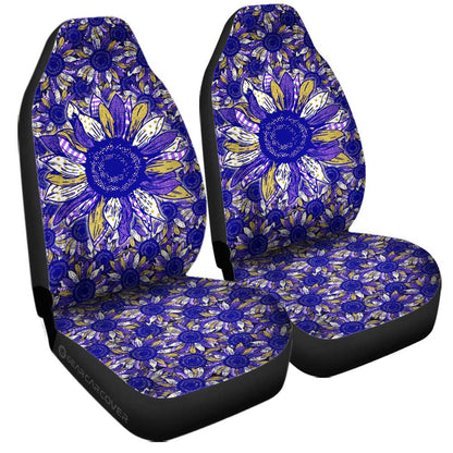 Purple Sunflower Car Seat Covers Custom Car Accessories