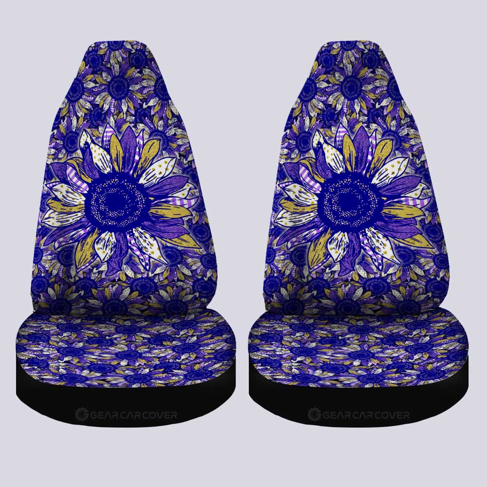 Purple Sunflower Car Seat Covers Custom Car Accessories