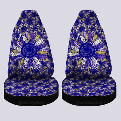 Purple Sunflower Car Seat Covers Custom Car Accessories