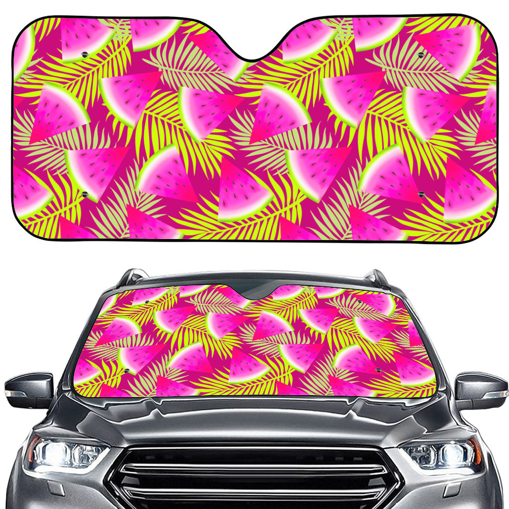 Purple Tropical Watermelon Pattern Print Car Windshield Sun Shade