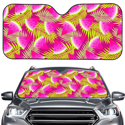 Purple Tropical Watermelon Pattern Print Car Windshield Sun Shade