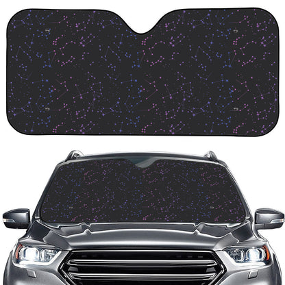 Purple Zodiac Stars Pattern Print Car Windshield Sun Shade
