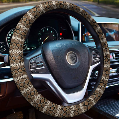 Python Skin Steering Wheel Cover Custom Animal Skin Printed Car Interior Accessories