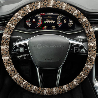 Python Skin Steering Wheel Cover Custom Animal Skin Printed Car Interior Accessories