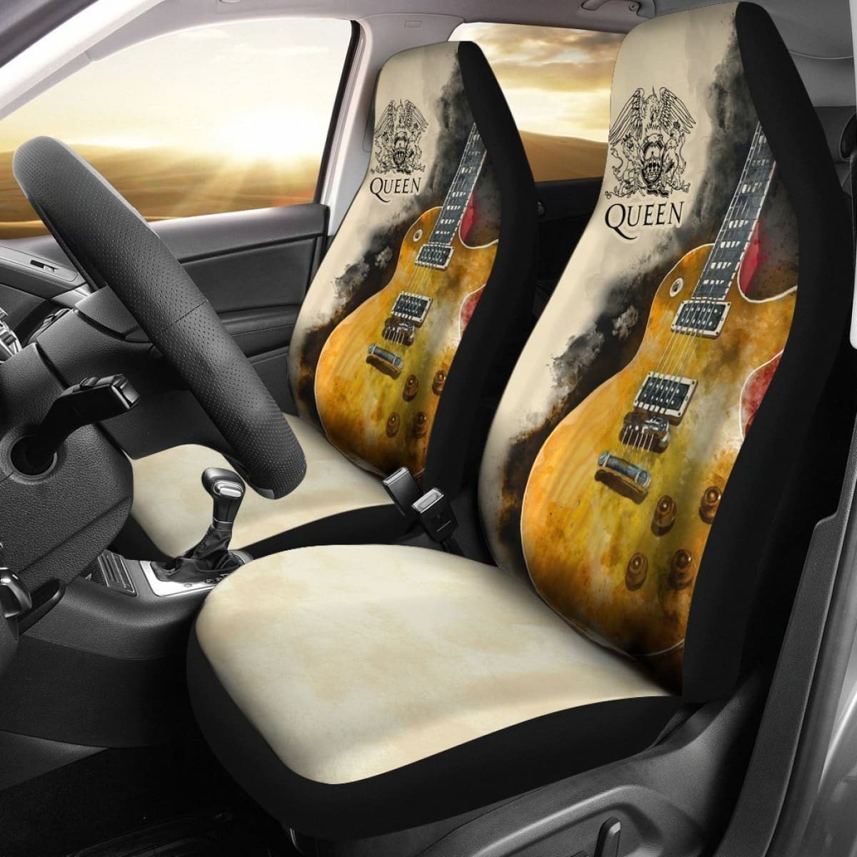 Queen Car Seat Covers Guitar Rock Band Fan Universal Fit 194801