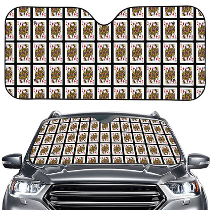 Queen Of Diamonds Pattern Print Car Windshield Sun Shade