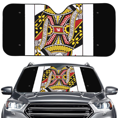 Queen Of Hearts Playing Card Print Car Windshield Sun Shade