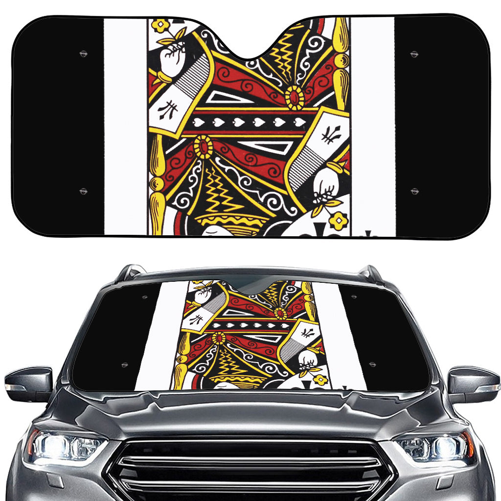 Queen Of Spades Playing Card Print Car Windshield Sun Shade