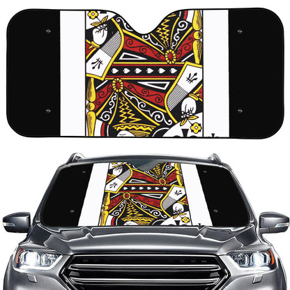 Queen Of Spades Playing Card Print Car Windshield Sun Shade