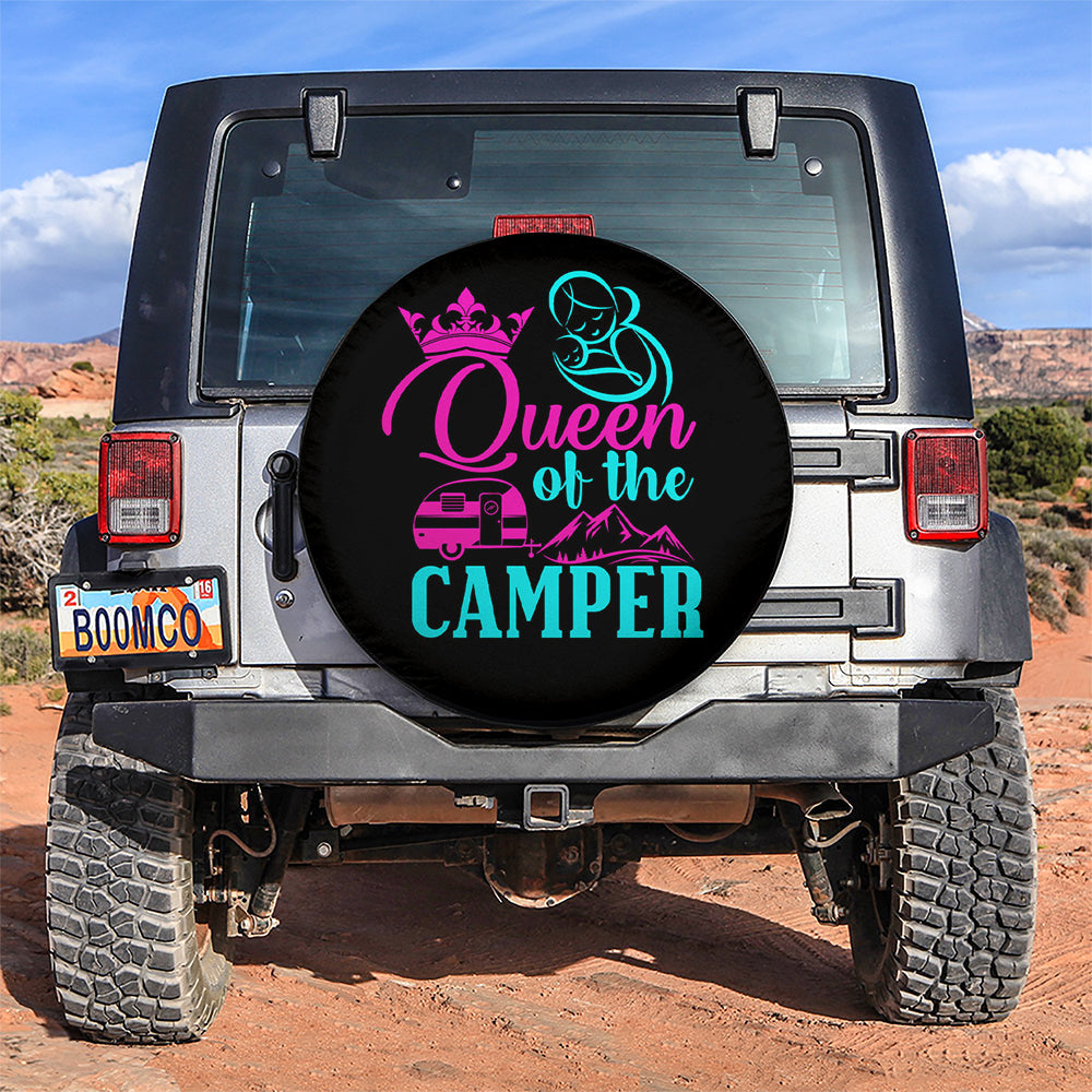 Queen Of The Camper Caravan Jeep Car Spare Tire Cover