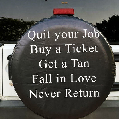 Quit Your Job Quote Funny Spare Tire Cover