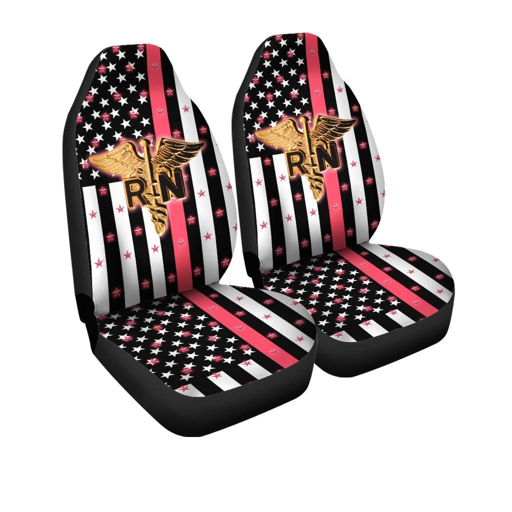 RN Nurse Car Seat Covers Custom US Flag Car Accessories For Nurse