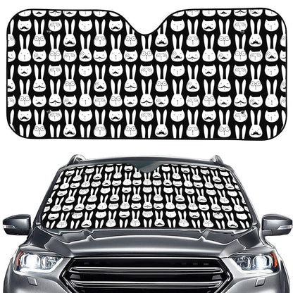 Rabbit And Cat Pattern Print Car Windshield Sun Shade