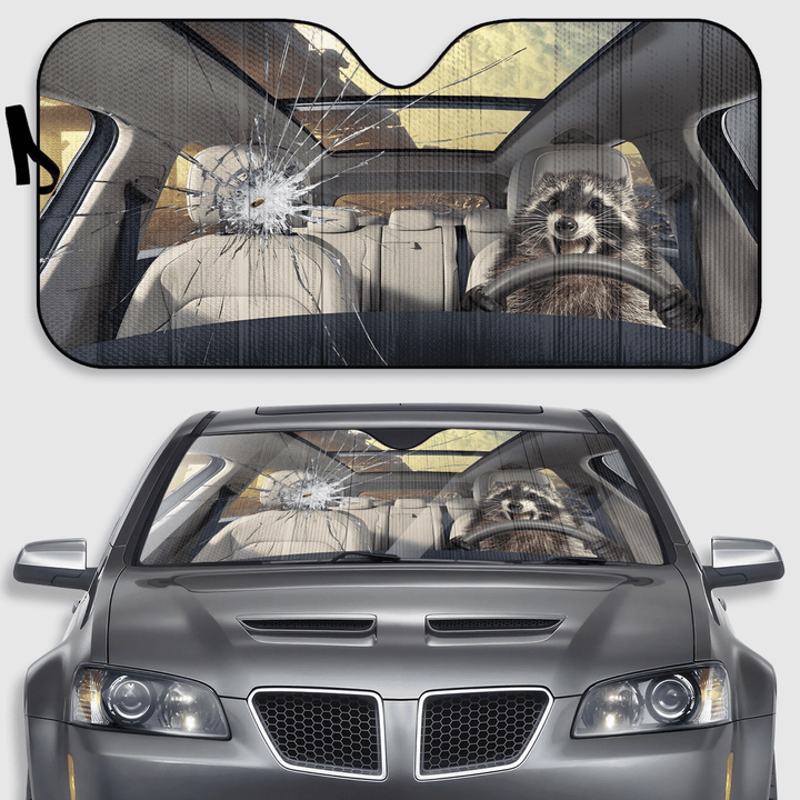 Raccoon Funny Car Sunshade