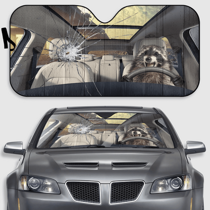 Raccoon Funny Car Sunshade