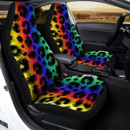 Rainbow Cheetah Print Car Seat Covers Custom Car Accessories