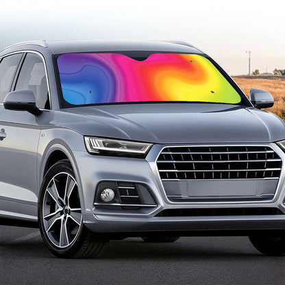 Rainbow Flow Print Car Windshield Sun Shade