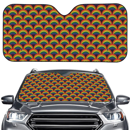Rainbow Gay Pride Pattern Print Car Windshield Sun Shade